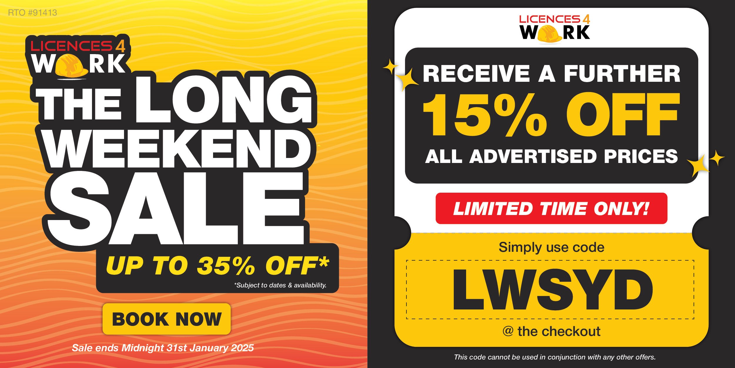 THE Long Weekend Sale - use code LWSYD!